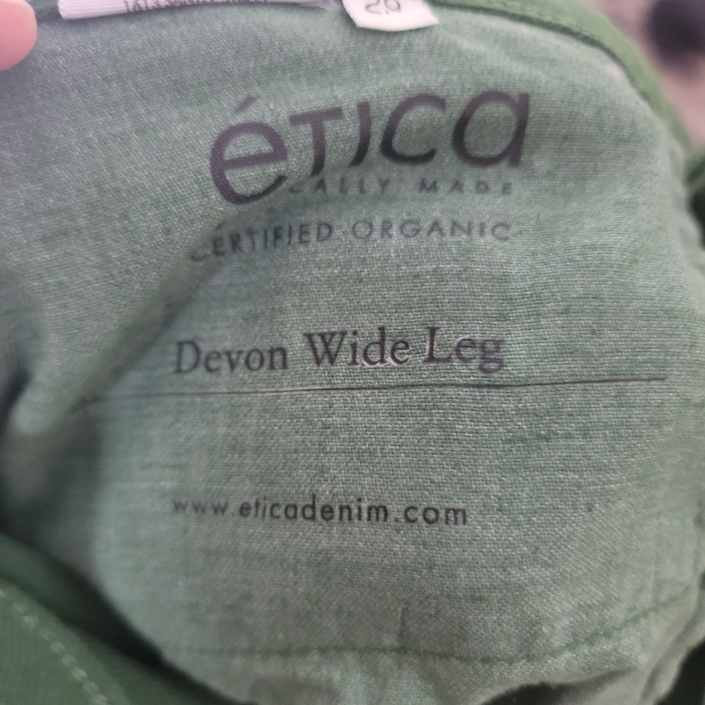 Etica, Green Wide Leg Jeans, Size 29 - Picture 4 of 8